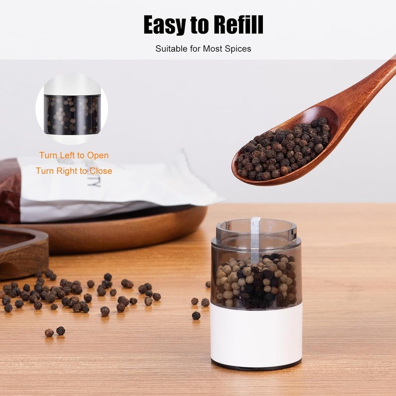 Yomety Electric Salt and Pepper Grinder Set - Rechargeable Salt and Pepper Shakers with Adjustable Coarseness, Automatic Salt and Pepper Grinder Set for Kitchen Accessories - Image 3